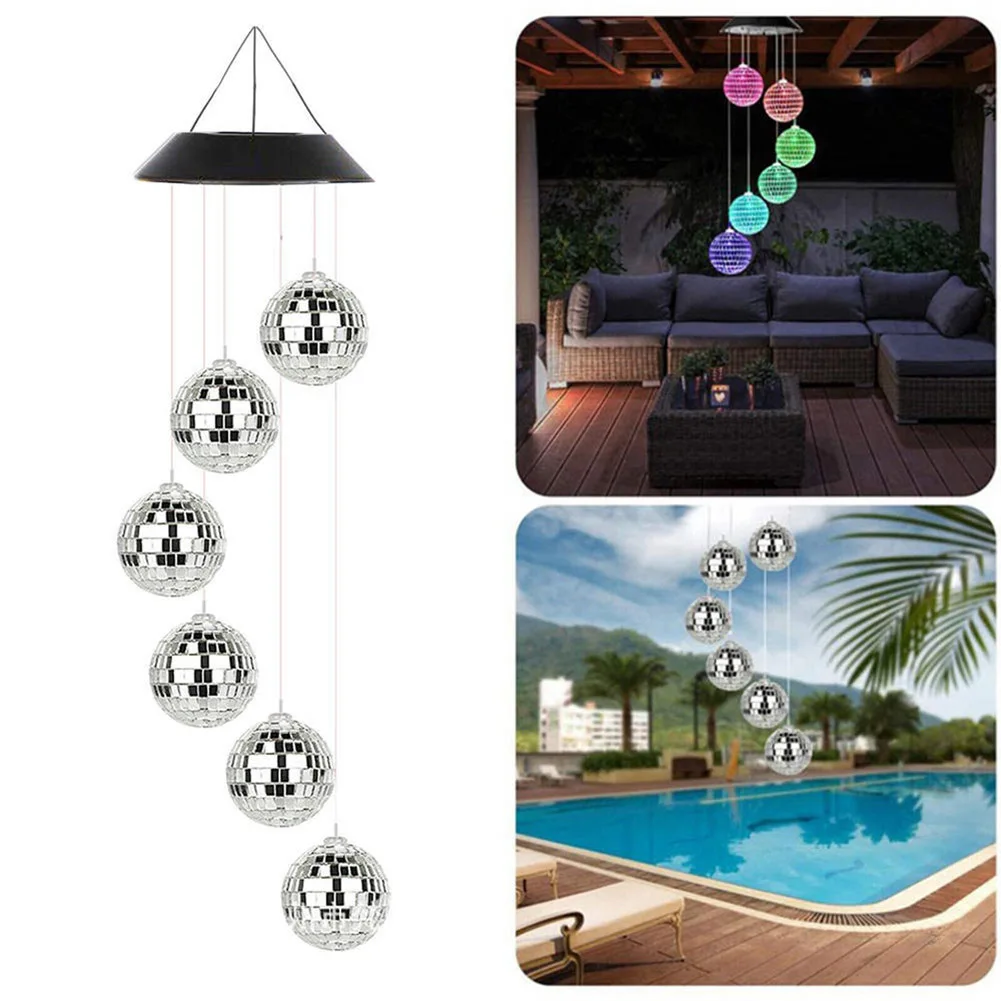 1w Solar Disco-Ball Windchimes Light Lightweight Hangable Wind Chimes Lamp For Window
1w Solar Disco-Ball Windchimes Light Lightweight Hangable Wind Chimes Lamp For Window