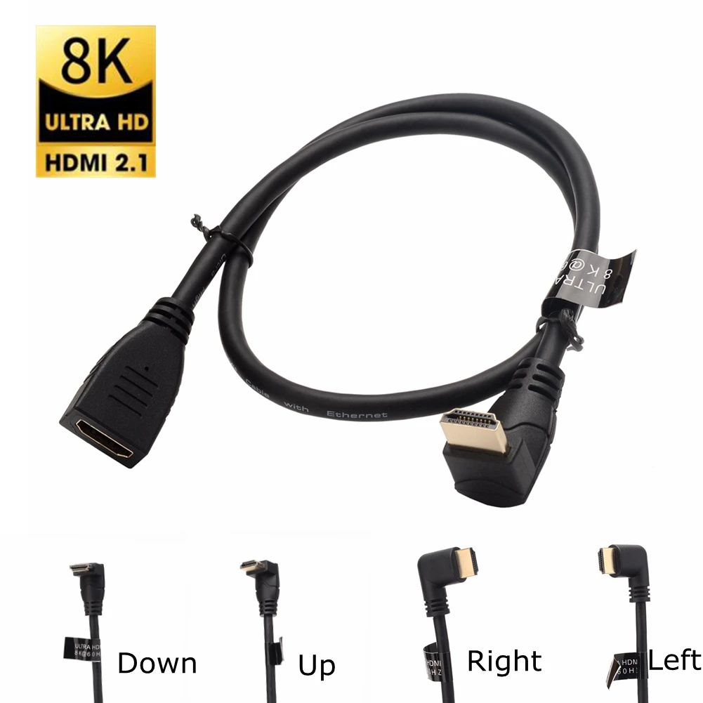 Left/Right/UP/Down Angle 8K 60HZ Ultra HD HDMI-Compatible V2.1 Male to Female Cable HDR HDMI-2.1 Audio Video HDTV PC Laptop Cord
Left/Right/UP/Down Angle 8K 60HZ Ultra HD HDMI-Compatible V2.1 Male to Female Cable HDR HDMI-2.1 Audio Video HDTV PC Laptop Cord