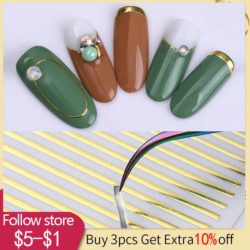 1pcs Nail Art Line Design Self Adhesive Sticker Silver Gold Colorful Laser Fluorescent Stright Stripe Decoration Nail Stickers
1pcs Nail Art Line Design Self Adhesive Sticker Silver Gold Colorful Laser Fluorescent Stright Stripe Decoration Nail Stickers
