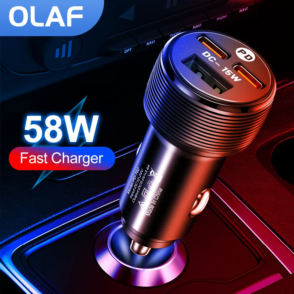 Автомобильное зарядное устройство PD с 3 USB-портами, 58 Вт, быстрая зарядка 3,0, автомобильное зарядное устройство для телефона с USB-портом для ...
Автомобильное зарядное устройство PD с 3 USB-портами, 58 Вт, быстрая зарядка 3,0, автомобильное зарядное устройство для телефона с USB-портом для ...