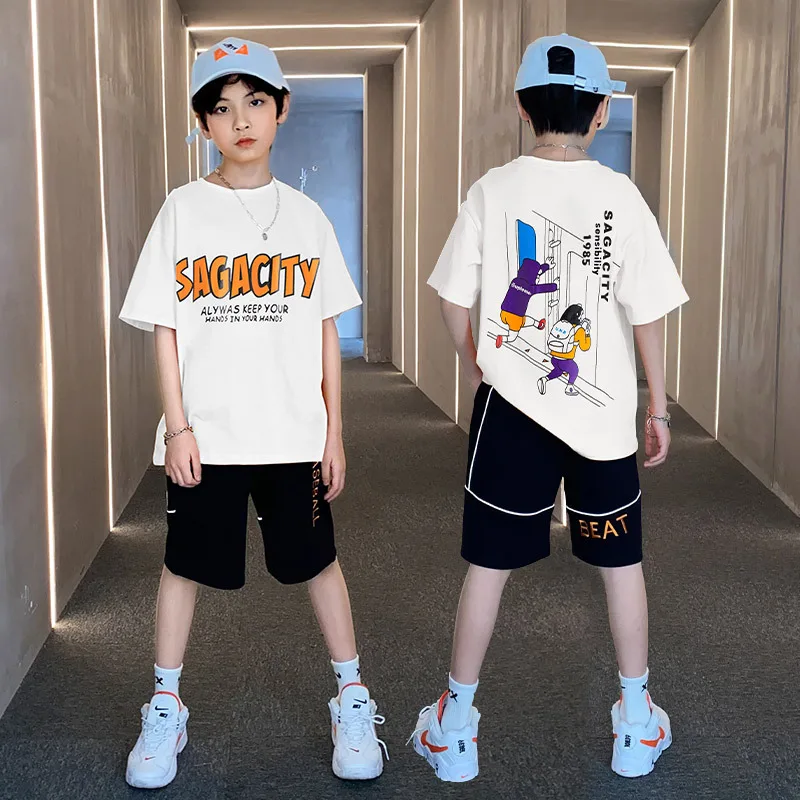 New Boys Summer Clothes Sports Suit Teenage Boys Short-sleeve And Short Pants Children Casual Tracksuit For Boy Kids Clothes Set
New Boys Summer Clothes Sports Suit Teenage Boys Short-sleeve And Short Pants Children Casual Tracksuit For Boy Kids Clothes Set