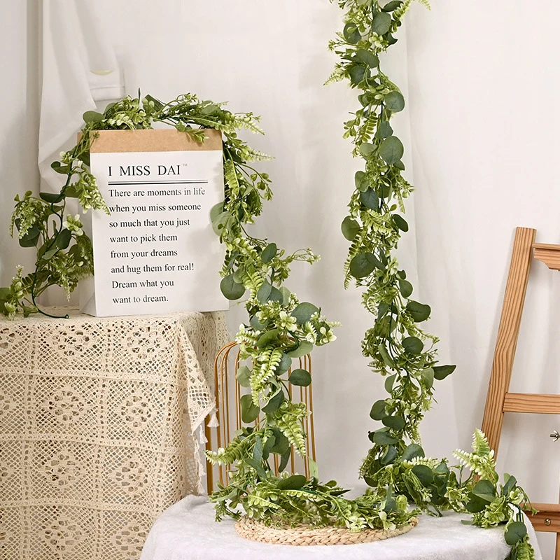 1.8 Meter Artificial Eucalyptus Persian Leaf Vine Wedding Home Decoration Eucalyptus Vine Plastic Plant Decoration Flowers
1.8 Meter Artificial Eucalyptus Persian Leaf Vine Wedding Home Decoration Eucalyptus Vine Plastic Plant Decoration Flowers