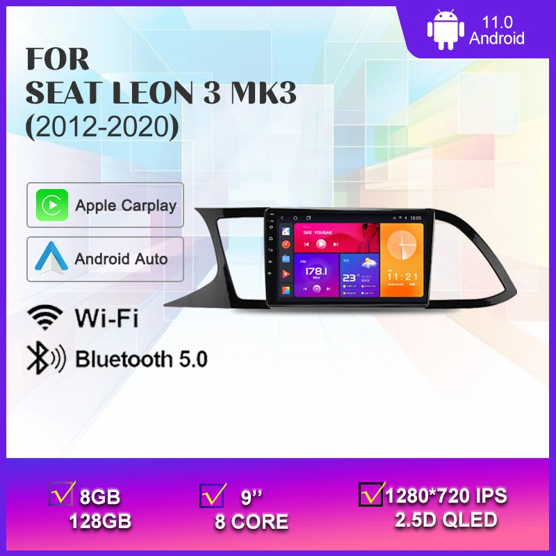 Автомагнитола на Android 11 для Seat Leon 3 MK3 2012-2020, мультимедийный проигрыватель с GPS-навигацией, 4G, Wi-Fi, DSP, Carplay, автомобильный проигрыватель 8G + 128G
Автомагнитола на Android 11 для Seat Leon 3 MK3 2012-2020, мультимедийный проигрыватель с GPS-навигацией, 4G, Wi-Fi, DSP, Carplay, автомобильный проигрыватель 8G + 128G