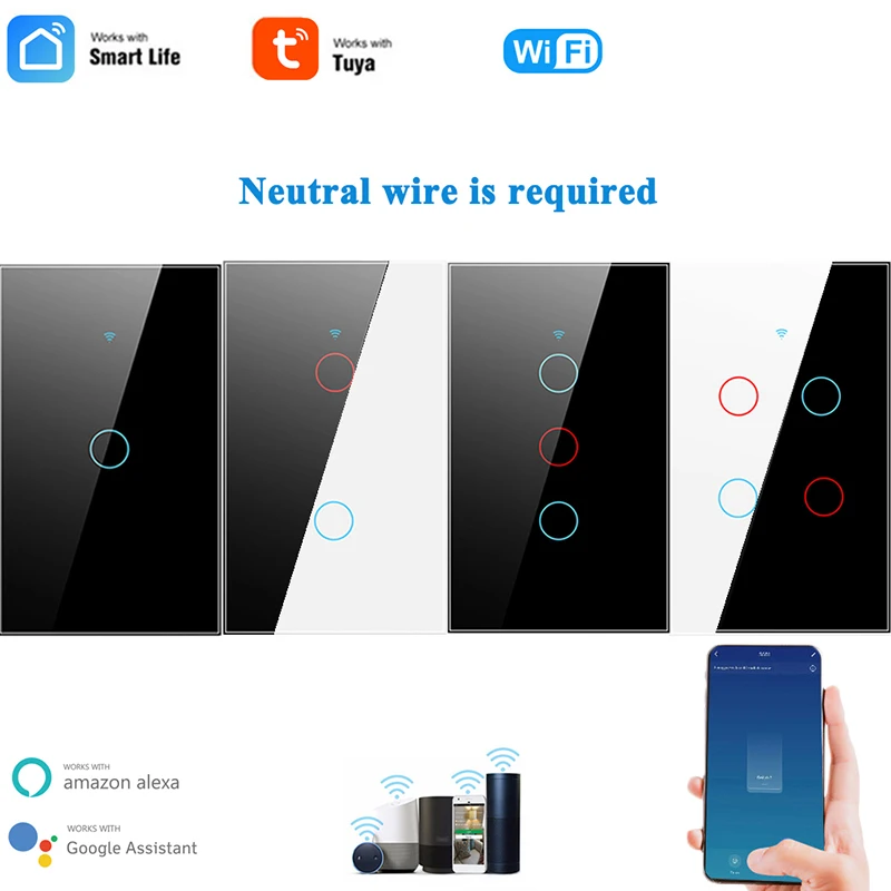 Aubess Smart Glass Panel Switch Smart Life/Tuya App Multi-Control Association, Voice Control With Alexa,Google Home,1/2/3/4 Gang
Aubess Smart Glass Panel Switch Smart Life/Tuya App Multi-Control Association, Voice Control With Alexa,Google Home,1/2/3/4 Gang