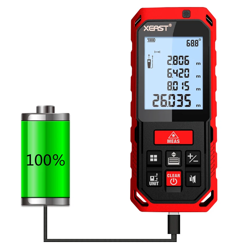 

XEAST XE-S2 50M 70M 100M 120M Laser Distance Meter with GREEN Light Laser Rangerfinder