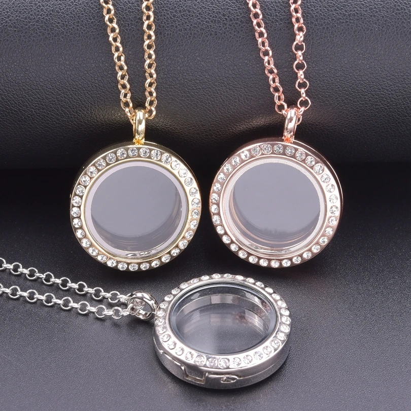 Fashion Necklace for Women 25mm Rose Gold Color Crystal Glass Floating Charm Locket Jewelry Medallion Photo Collars 60cm Chains
Fashion Necklace for Women 25mm Rose Gold Color Crystal Glass Floating Charm Locket Jewelry Medallion Photo Collars 60cm Chains