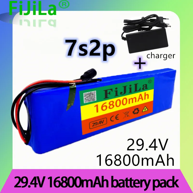 

24V 12Ah 7S2P 18650 li-ion Rechargeable battery pack 29.4v 16800mAh electric bicycle moped Balancing scooter+ 29.4V 2A Charger