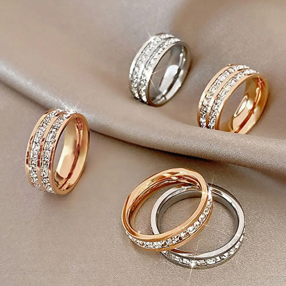 Couple Ring Rhinestone Finger Buckle Multiple Sizes Single Double Row Valentine's Day Gift Korean Style Jewelry
Couple Ring Rhinestone Finger Buckle Multiple Sizes Single Double Row Valentine's Day Gift Korean Style Jewelry