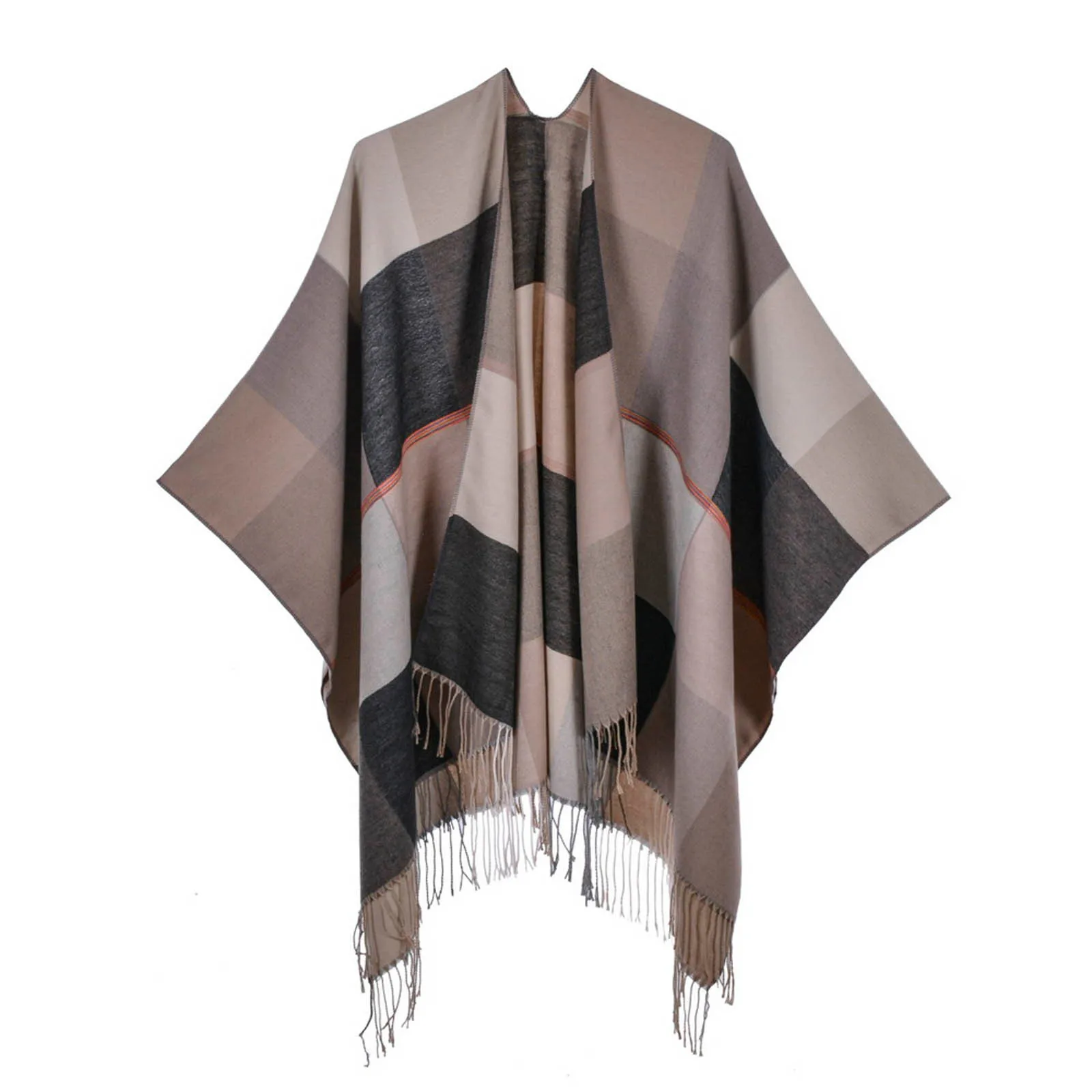 Womens Shawl Wrap Plaid Print Open Front Knitted Cashmere Winter Thick Super Soft Plus loose thickening cotton-padded jacket
Womens Shawl Wrap Plaid Print Open Front Knitted Cashmere Winter Thick Super Soft Plus loose thickening cotton-padded jacket