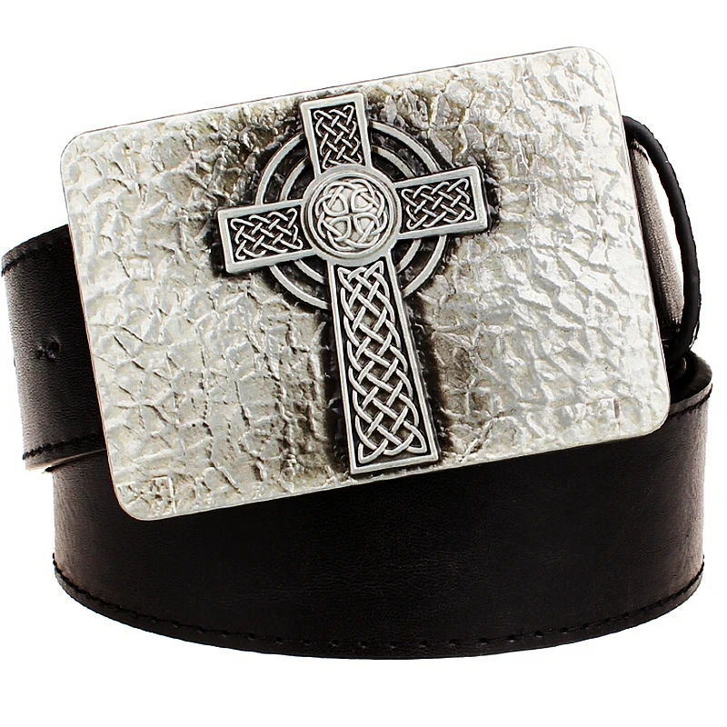 New Leather Belt Square Celtic Knot Floral Pattern Metal Buckle Cross Weave Trend Punk Rock Decorative Waistband Men Gift Women 
New Leather Belt Square Celtic Knot Floral Pattern Metal Buckle Cross Weave Trend Punk Rock Decorative Waistband Men Gift Women