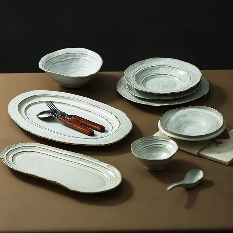 

7 типов глиняной посуды ручной работы, тарелки, посуда, столовые тарелки, набор тарелок для сервировки, наборы еды, кухня, керамическая столо...