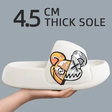 Thick Sole Men Slippers Sense of Luxury Personality Graffiti Slides Bathroom Beach Indoor Sandals 2022 Summer Couple Cool Woman