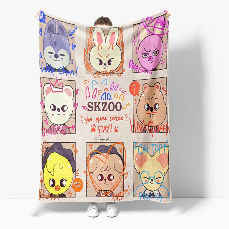 Kpop Stray Kids Skzoo 3D Throw Blanket Korean Flannel Autumn Winter Anime Super Warm Throws and Blankets for Bedding Travel Gift
Kpop Stray Kids Skzoo 3D Throw Blanket Korean Flannel Autumn Winter Anime Super Warm Throws and Blankets for Bedding Travel Gift