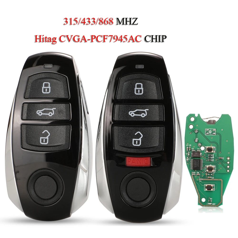 jingyuqin Remote Smart Car Key For VW Volkswagen Touareg 2010-2014 Hitag CVGA PCF7945AC Chip 315/433/868Mhz 3/4 Buttons
jingyuqin Remote Smart Car Key For VW Volkswagen Touareg 2010-2014 Hitag CVGA PCF7945AC Chip 315/433/868Mhz 3/4 Buttons
