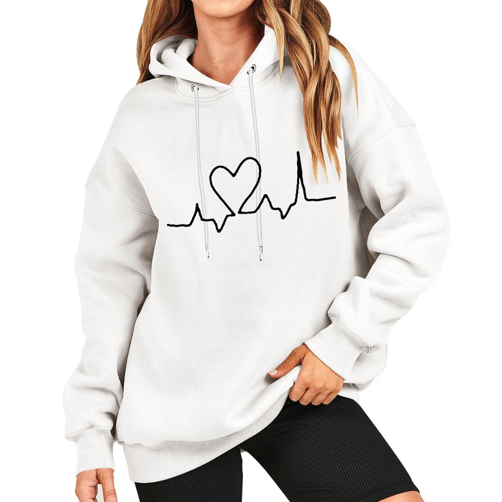 Women's Fashion Casual Love Wave Printing Valentine's Day Hooded Drawstring Pullover Sweater Lightweight Hoodie
Women's Fashion Casual Love Wave Printing Valentine's Day Hooded Drawstring Pullover Sweater Lightweight Hoodie