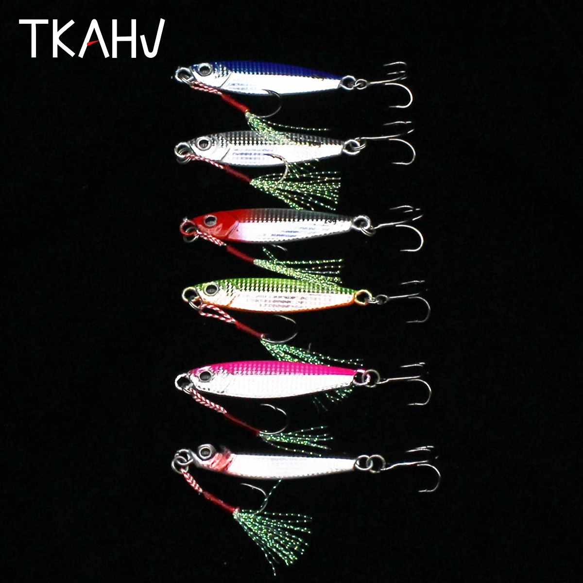 

TKAHV 1 PC 7g 10g 15g 20g 25g 30g Feather Metal Jig Vib Fishing Lure Spoon Bait Trout Bass Artificial Spinner Tuna Hard Swimbait