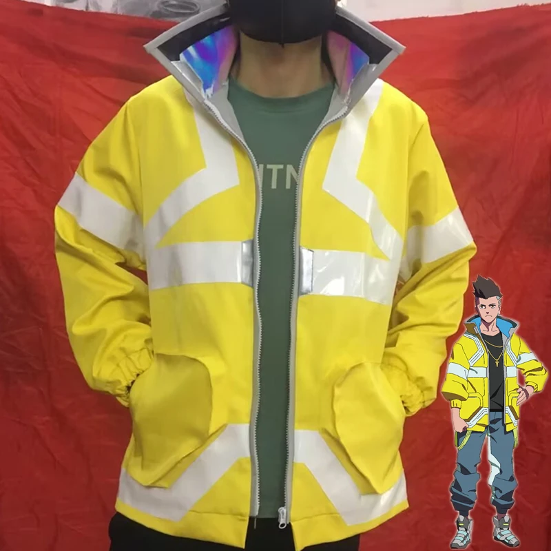 

Hot Cyberpunk Edgerunners David Martinez Cosplay Costume Game Causal Collar Men Coat Shirt Halloween Jacket Uniforms Carnival