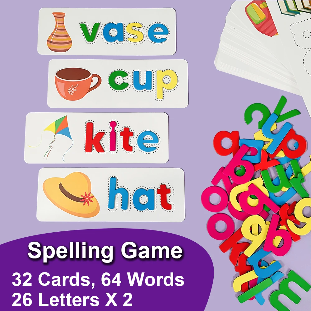 English Words Spelling Game Learning Toys for Baby Toddler Sight Words Spelling Training Classroom Montessori Teaching Aids
English Words Spelling Game Learning Toys for Baby Toddler Sight Words Spelling Training Classroom Montessori Teaching Aids