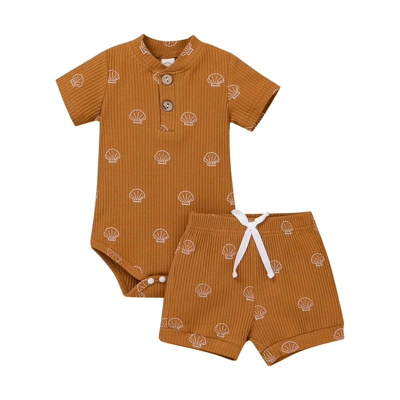 Summer Baby Clothing Suits Cute Shell Pattern Cotton Bodysuit and Short Pants Boys and Girls Outfits 0-2T infants Outfits
Summer Baby Clothing Suits Cute Shell Pattern Cotton Bodysuit and Short Pants Boys and Girls Outfits 0-2T infants Outfits