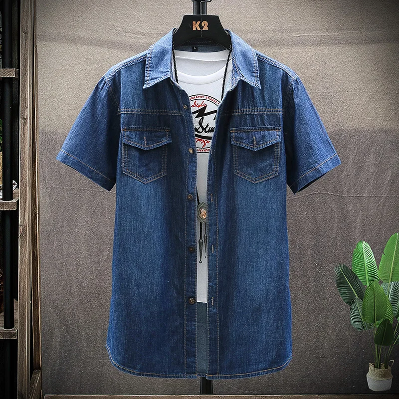 Summer Men's Shirt Denim Shirts Good Quality Men Cotton Thin Jean Shirts New Fashion Men Short sleeve Casual Denim Shirts
Summer Men's Shirt Denim Shirts Good Quality Men Cotton Thin Jean Shirts New Fashion Men Short sleeve Casual Denim Shirts