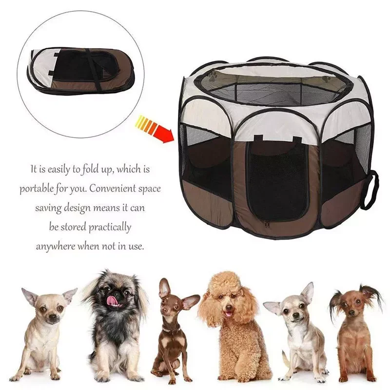 2023NEW Portable Folding Pet Carrier Tent Playpen Breathable Easy Operation Octagon Fence Outdoor Removable Puppy Kennel Bed For
2023NEW Portable Folding Pet Carrier Tent Playpen Breathable Easy Operation Octagon Fence Outdoor Removable Puppy Kennel Bed For