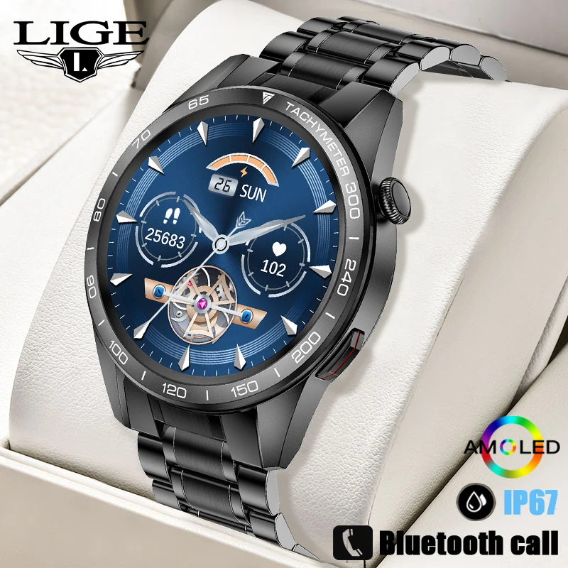 AMOLED Men Smart Watch Sport Fitness Heart Rate Wrist Watch Waterproof Bluetooth Call SmartWatch For Women Android iOS 2022
AMOLED Men Smart Watch Sport Fitness Heart Rate Wrist Watch Waterproof Bluetooth Call SmartWatch For Women Android iOS 2022
