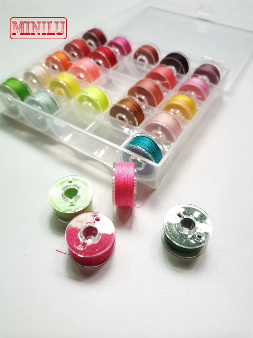 

25pcs/Box Spools Sewing Thread Bobbins Knitting Dyed Polyester Upper Threads DIY Sewing Machine Accessories White Black Colorful