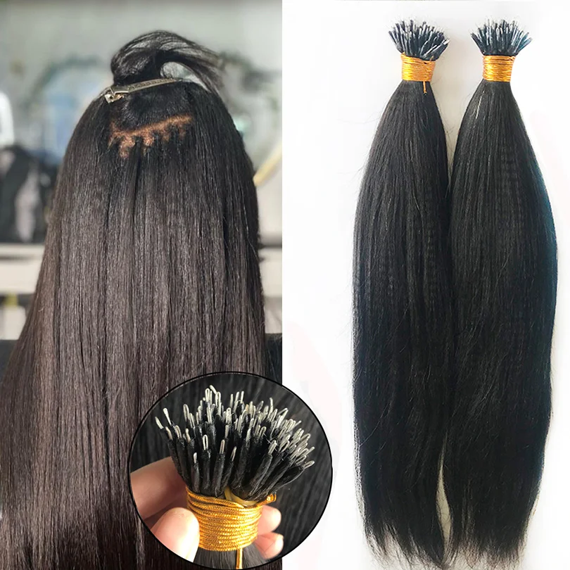 Nano Ring Human Hair Extensions Yaki Straight Peruvian Remy Hair 100 Strands Natural Color 8-30inch Yaki Hairs
Nano Ring Human Hair Extensions Yaki Straight Peruvian Remy Hair 100 Strands Natural Color 8-30inch Yaki Hairs