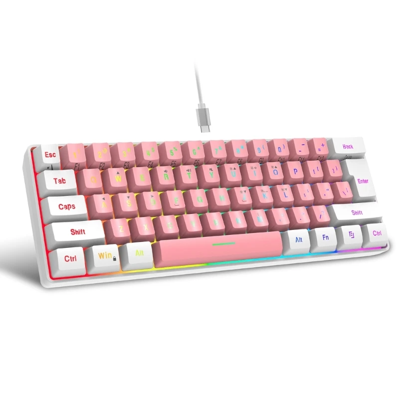 Мини-игровая клавиатура 61 клавиша RGB USB Проводная игровая клавиатура Эргономичная клавиатура для компьютера ПК Клавиатура
Мини-игровая клавиатура 61 клавиша RGB USB Проводная игровая клавиатура Эргономичная клавиатура для компьютера ПК Клавиатура
