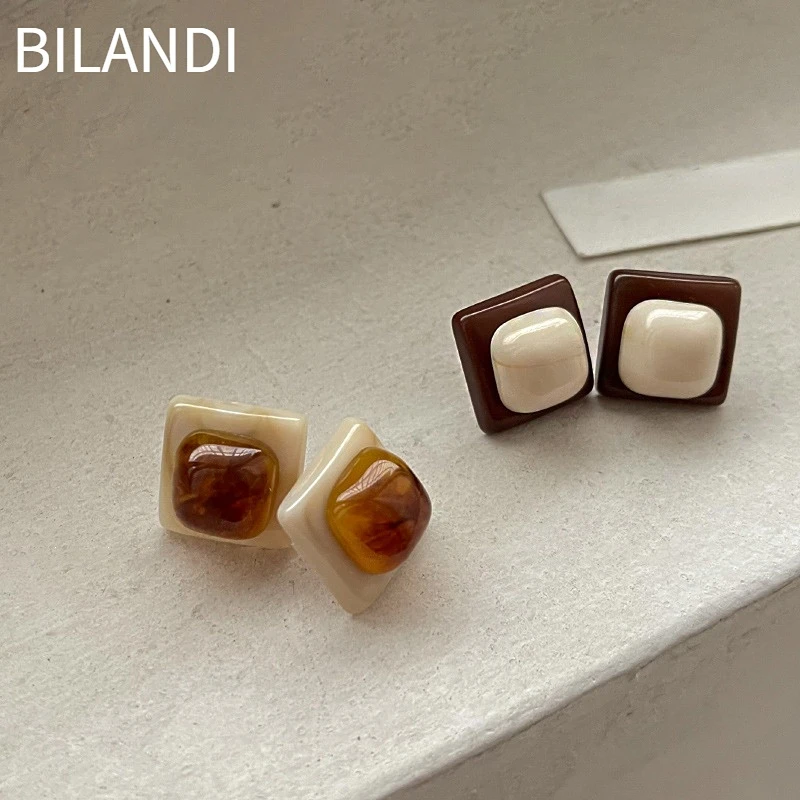 Bilandi Retro Jewelry Resin Earrings 925 Silver Needle Vintage Temperament Hot Sale Square Stud Earrings For Women Girl Gift
Bilandi Retro Jewelry Resin Earrings 925 Silver Needle Vintage Temperament Hot Sale Square Stud Earrings For Women Girl Gift