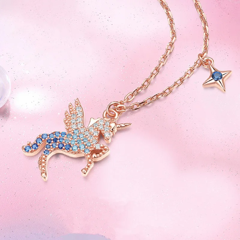 New Hot Luxury Fashion Colorful Lucky Unicorn Necklace Set with Zircon Pendant for Women Girl Jewelry Gift
New Hot Luxury Fashion Colorful Lucky Unicorn Necklace Set with Zircon Pendant for Women Girl Jewelry Gift