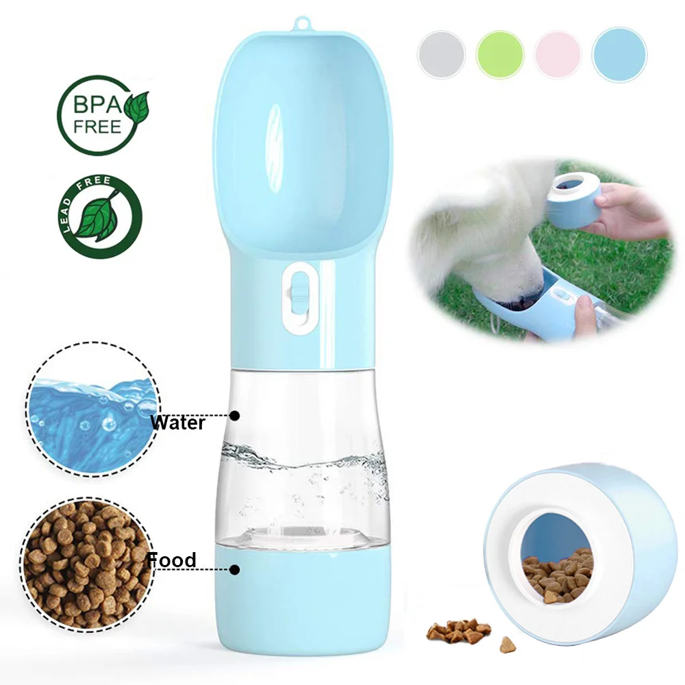 

Портативная бутылка для воды для домашних животных, многофункциональная миска для питья, кормушка для щенков, кошек, собак, товары для кормл...