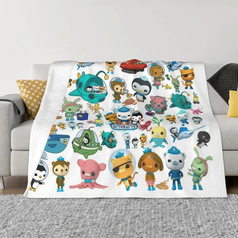 Милые Мультяшные фланелевые одеяла Octonauts с коллажем аниме креативные Пледы для