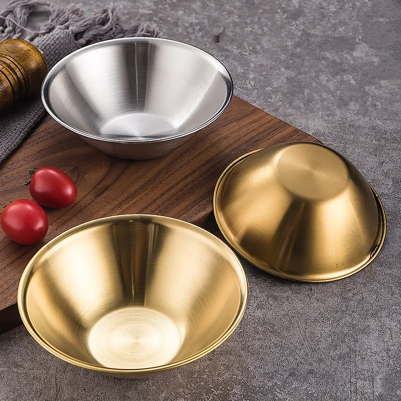 Korean Gold Stainless Steel Salad Bowl Soup Fruits Dessert Noodle Ramen Bowls Food Container Tableware Utensils for Kitchen
Korean Gold Stainless Steel Salad Bowl Soup Fruits Dessert Noodle Ramen Bowls Food Container Tableware Utensils for Kitchen