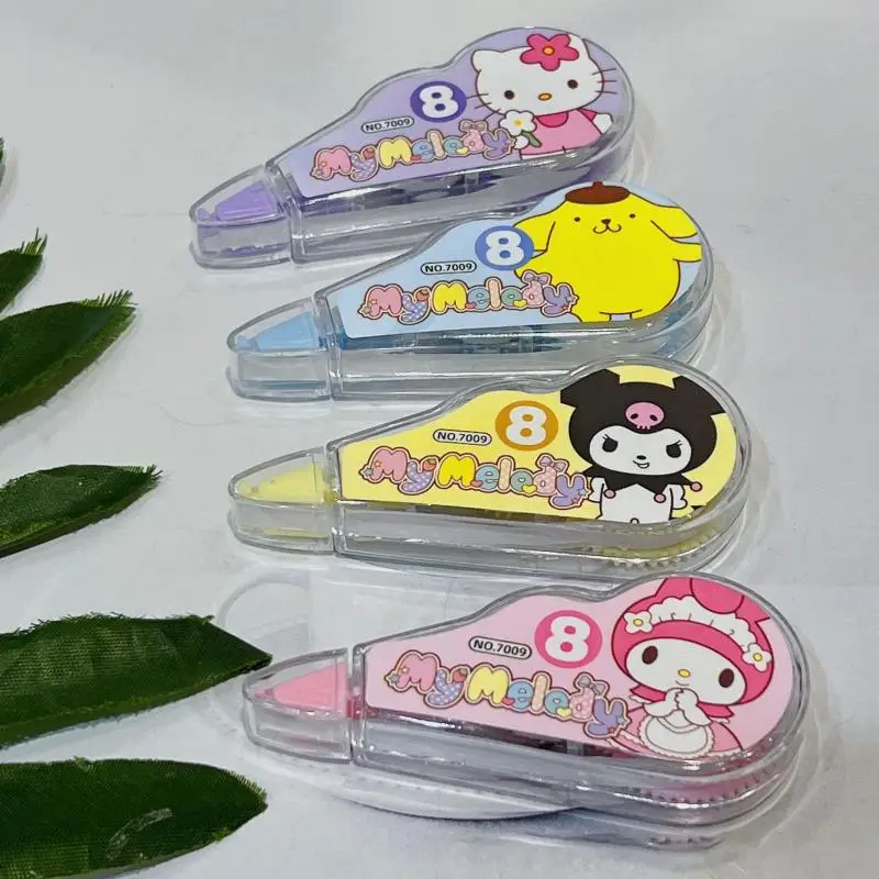 

4Pcs/set Sanrio Correction Tape Kuromi Hello Kitty My Melody Pompompurin Kawaii Promotional Stationery School Office Supply