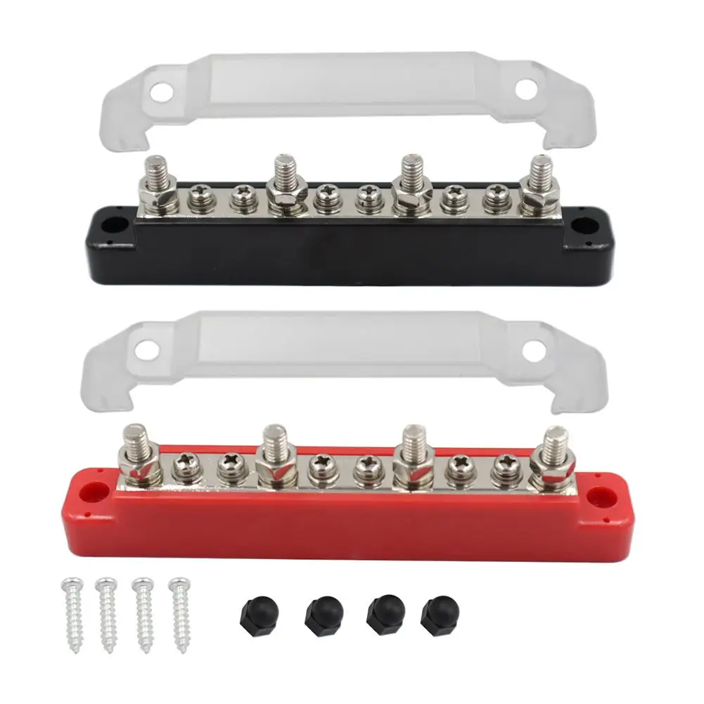 Positive Negative Bus Bar Power Distribution Block 150A with Cover M6 Terminal Studs for Car Boat Marine Trucks RV
Positive Negative Bus Bar Power Distribution Block 150A with Cover M6 Terminal Studs for Car Boat Marine Trucks RV