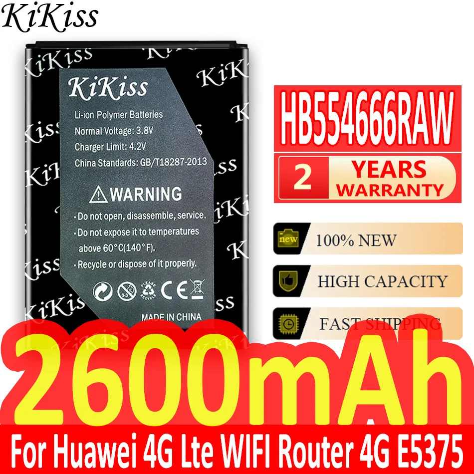 KiKiss for Huawei HB554666RAW 2600mAh Battery for HUAWEI 4G Lte WIFI Router E5372 E5373 E5375 EC5377 E5330 Batteries
KiKiss for Huawei HB554666RAW 2600mAh Battery for HUAWEI 4G Lte WIFI Router E5372 E5373 E5375 EC5377 E5330 Batteries