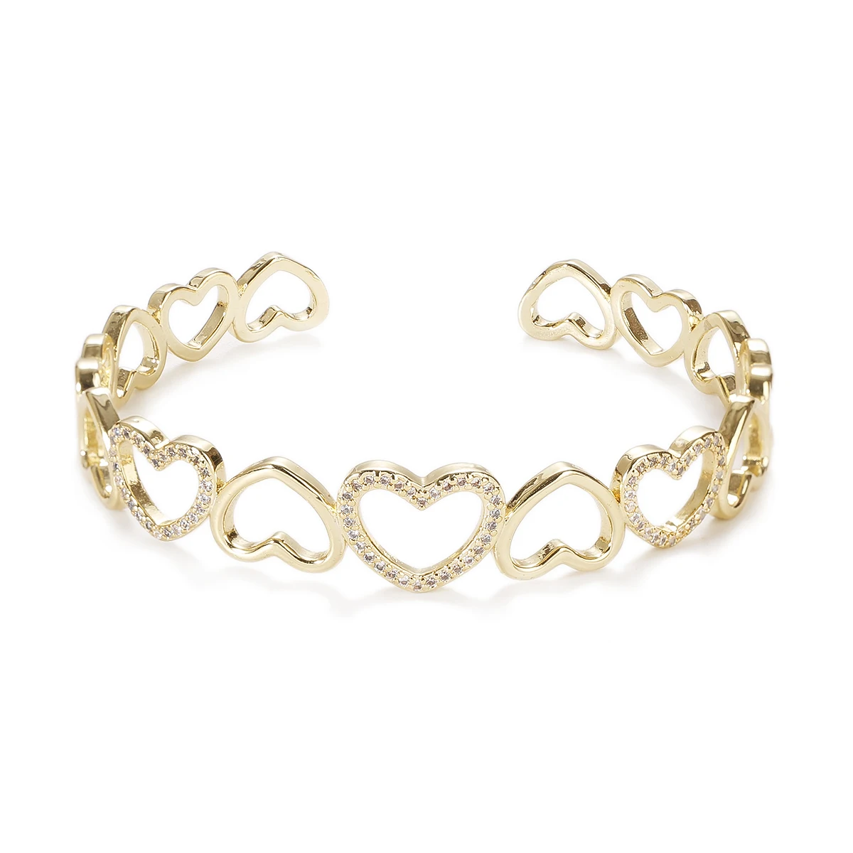 Golden Inlaid Zirconium Heart Bracelet For Women Simple Copper Adjustable Snake Bangles Jewelry Gift Accessories
Golden Inlaid Zirconium Heart Bracelet For Women Simple Copper Adjustable Snake Bangles Jewelry Gift Accessories