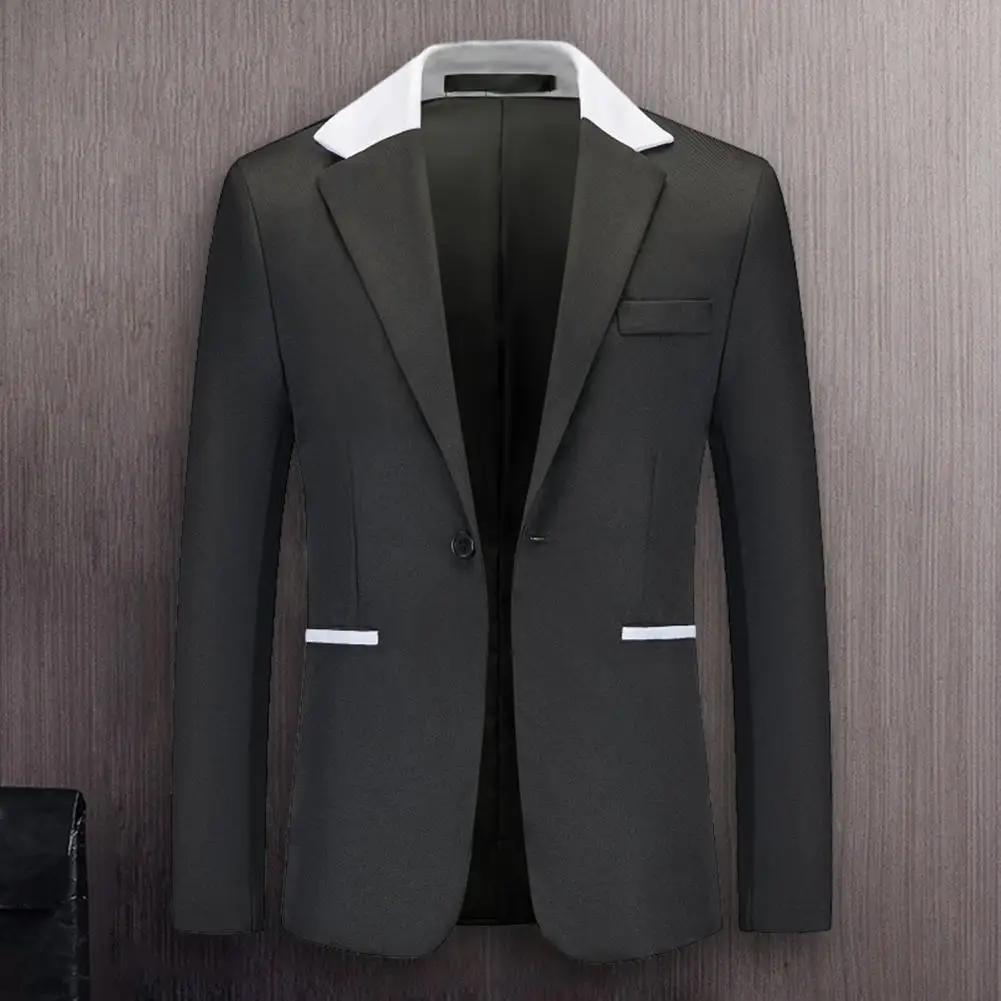Men Patchwork Color Suit Jacket Lapel Long Sleeve Men Work Blazer Pockets Slim Fit Suit Coat One Button Blazer Workwear
Men Patchwork Color Suit Jacket Lapel Long Sleeve Men Work Blazer Pockets Slim Fit Suit Coat One Button Blazer Workwear