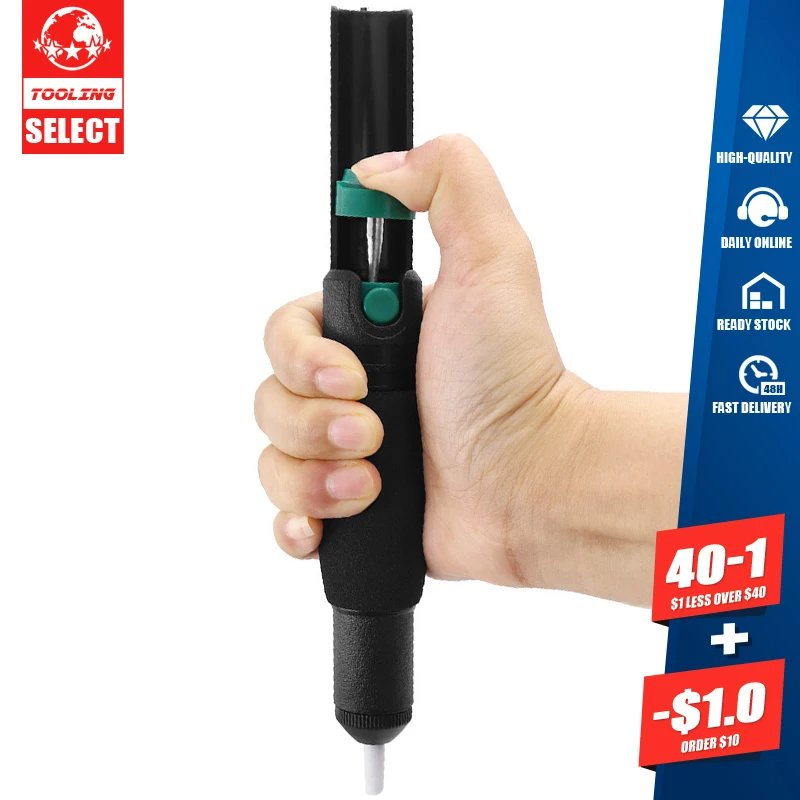 Powerful Suction Tin Desoldering Pump Removal Hand Welding Tools Maintenance Soldering Sucker Pen Removal Vacuum Soldering Iron
Powerful Suction Tin Desoldering Pump Removal Hand Welding Tools Maintenance Soldering Sucker Pen Removal Vacuum Soldering Iron