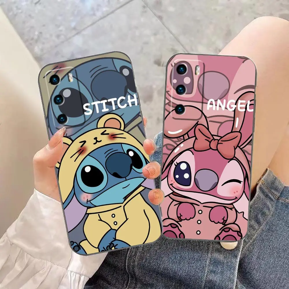 

L-Lilo S-Stitch And A-Angel Phone Case For HUAWEI P50 P40 P30 P20 P10 P9 P8 Plus MATE 30 20 20X 10 9 8 Pro Case Capa Shell Funda