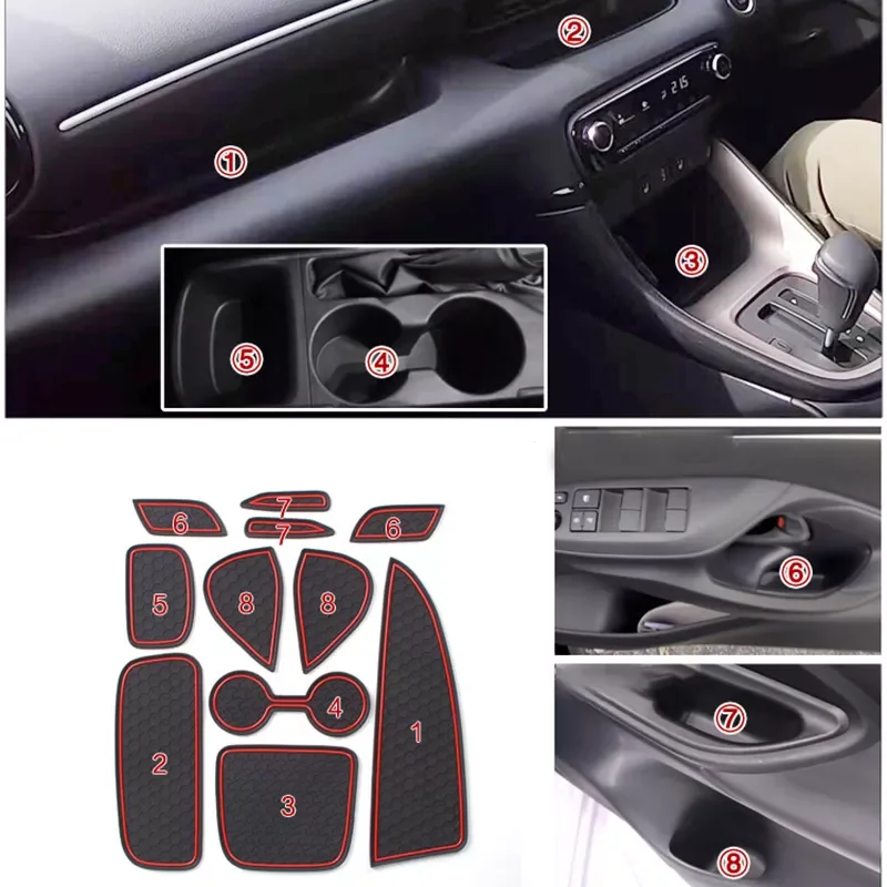 Car Rubber Anti-slip Mat Door Groove Cup Pad Phone Cushion Gate Slot Coaster for Toyota Yaris 2020 2021 Car Interior Accessories
Car Rubber Anti-slip Mat Door Groove Cup Pad Phone Cushion Gate Slot Coaster for Toyota Yaris 2020 2021 Car Interior Accessories