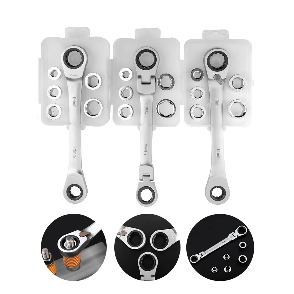 7 in 1 Double Head Reversible Ratchet Combination Spanner Set Maintenance Mechanic Universal Socket Wrench Tool Ratchet Wrench 
7 in 1 Double Head Reversible Ratchet Combination Spanner Set Maintenance Mechanic Universal Socket Wrench Tool Ratchet Wrench