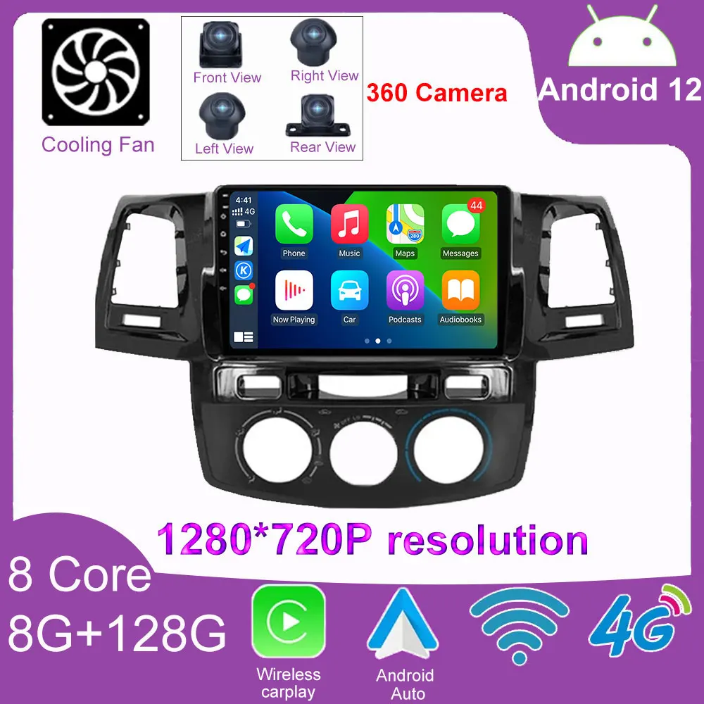 Автомагнитола на Android 12 для Toyota Fortuner Hilux MT 2008-2014, мультимедийный проигрыватель с GPS-навигацией, Авторадио, головное устройство для видеопроигрывания Carplay
Автомагнитола на Android 12 для Toyota Fortuner Hilux MT 2008-2014, мультимедийный проигрыватель с GPS-навигацией, Авторадио, головное устройство для видеопроигрывания Carplay
