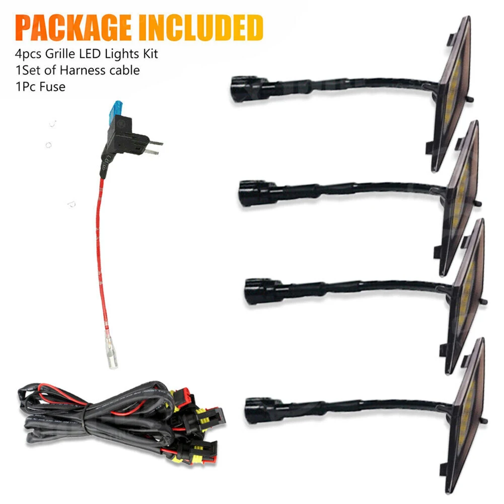 4PCS Amber LED Grille Lights W/Harness For Toyota Pro For 4Runner 2014-2021 Front Grille LED Lights Kit Amber Light Accessories
4PCS Amber LED Grille Lights W/Harness For Toyota Pro For 4Runner 2014-2021 Front Grille LED Lights Kit Amber Light Accessories