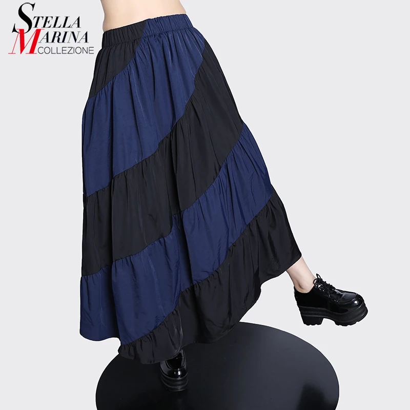 New Blue Black Patchwork Woman Spring Casual Long Skirt Elastic Band Waist Girls Streetwear Long Skirt Style MJS8565
New Blue Black Patchwork Woman Spring Casual Long Skirt Elastic Band Waist Girls Streetwear Long Skirt Style MJS8565
