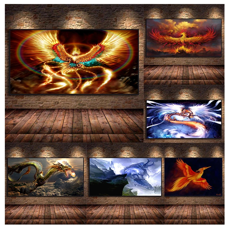 Абстрактная Картина на холсте с китайским драконом и Фениксом
Абстрактная Картина на холсте с китайским драконом и Фениксом