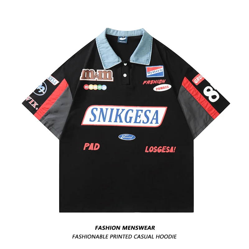 Chaopai American Fashion Letter Printing Male and Female Lovers Student Versatile Oversize Casual Polo Shirt
Chaopai American Fashion Letter Printing Male and Female Lovers Student Versatile Oversize Casual Polo Shirt