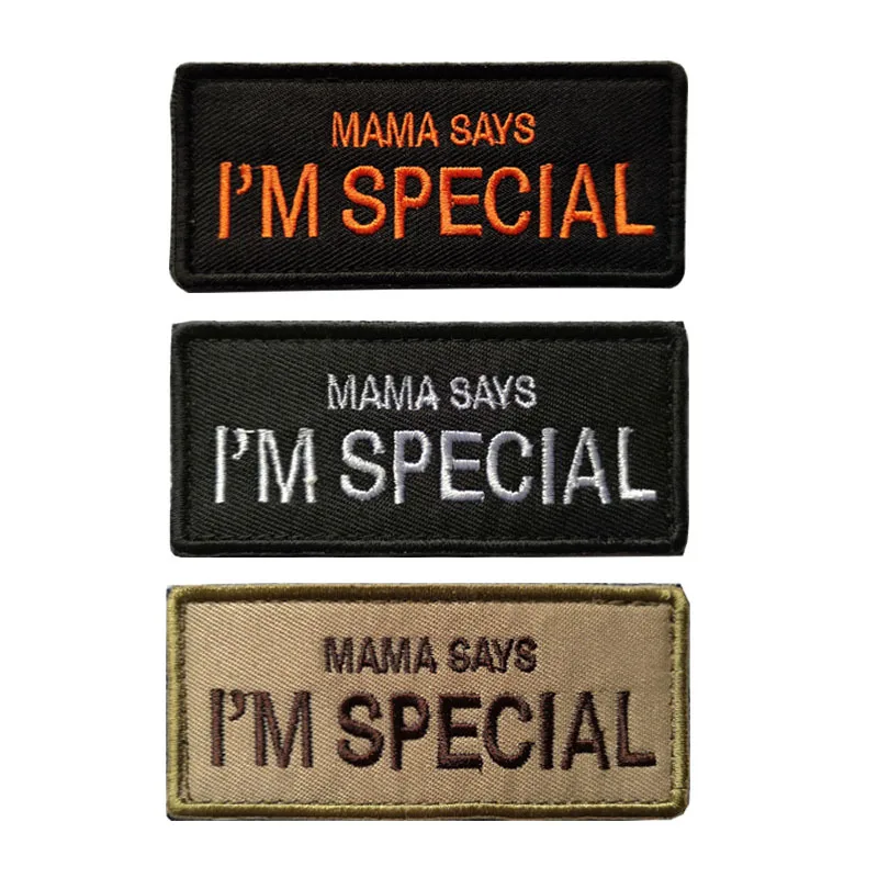 MAMA SAYS I'M SPECIAL Personalized Words Embroidery Patches for Clothing Applique Hook Loop Patch for Pet Dog Badge
MAMA SAYS I'M SPECIAL Personalized Words Embroidery Patches for Clothing Applique Hook Loop Patch for Pet Dog Badge