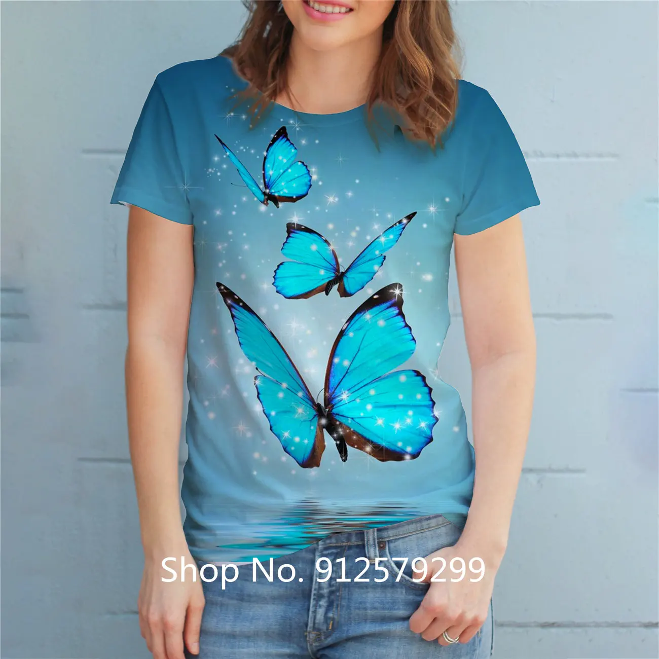 Women Fashion Butterfly 3D Printed T-shirt Summer Casual Female Hip Hop Breathable Short-sleeved T-shirt
Women Fashion Butterfly 3D Printed T-shirt Summer Casual Female Hip Hop Breathable Short-sleeved T-shirt